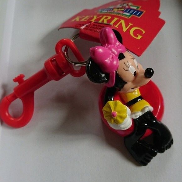 New vintage Minnie mouse sit on float keychain with clip - Picture 6 of 9